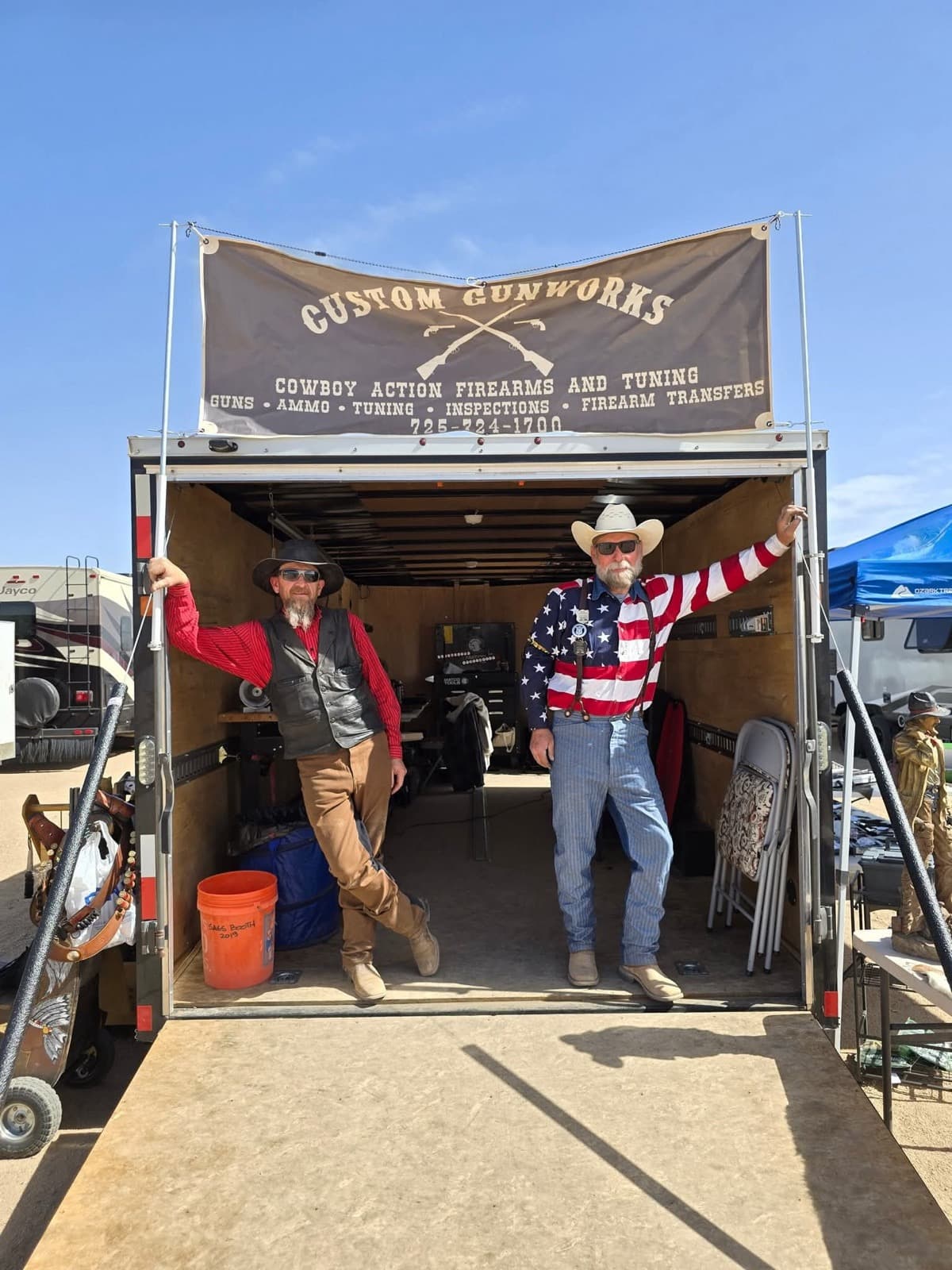 Custom Gunworks mobile cowboy action gunsmithing setup in Southern Nevada